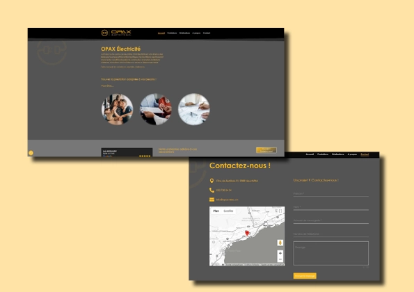 OPAX Électricité site web - movea studio